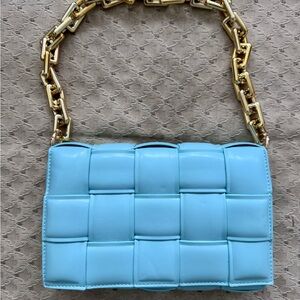 Luminary- Blue Quilted Chain Shoulder Bag